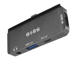 S-link SWV-USBC035 — USB-C (Alt Mode) to HDMI + PD (USB-C Power Delivery) + USB 3.0 (A) + 3.5 mm AUX Çoklu Port Çevirici Adaptör