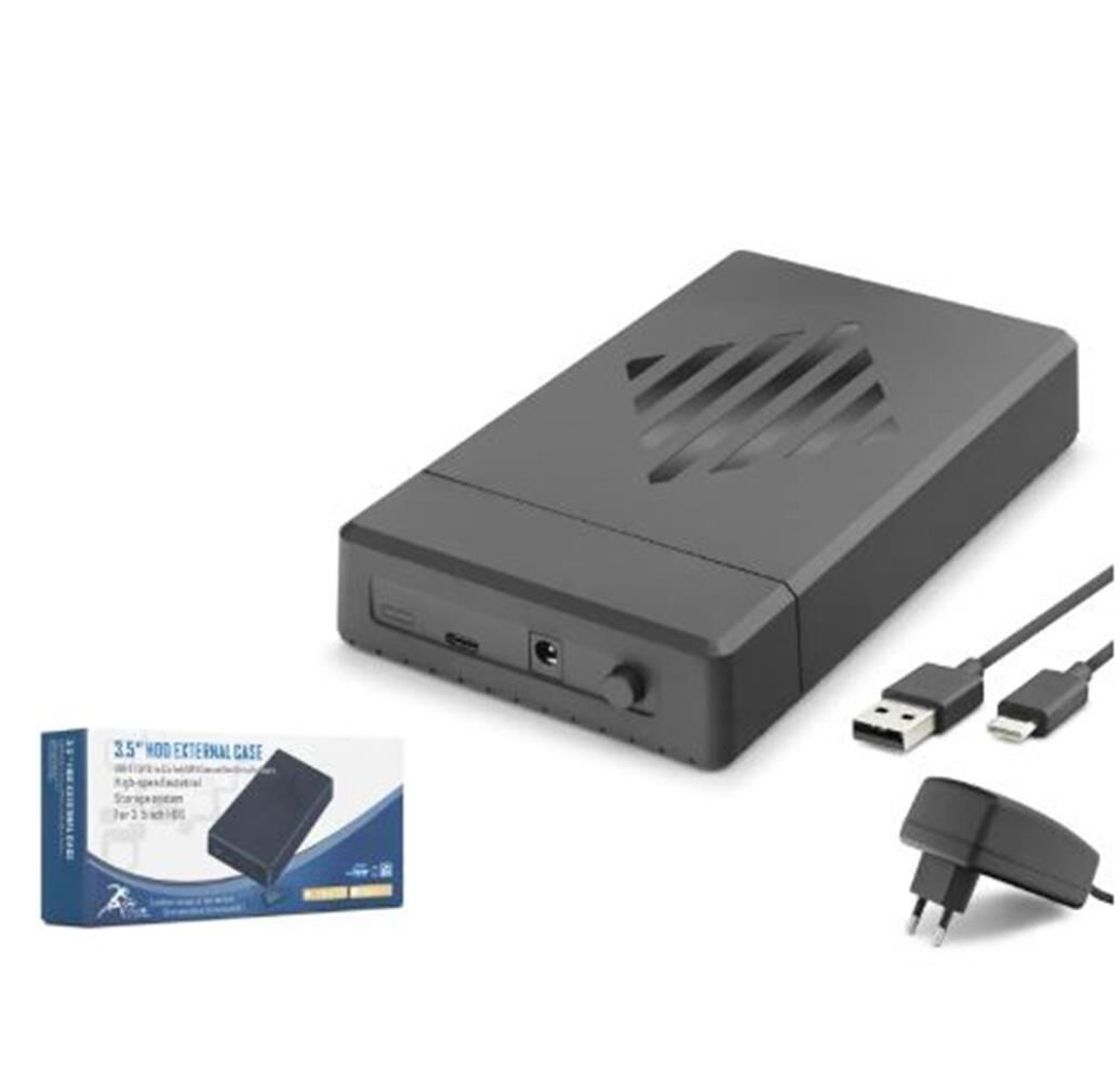 Hadron HDX1794 3.5 İnç SATA HDD Harici Disk Kutusu USB 2.0 Type-C - Siyah