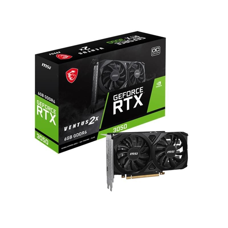 MSI GeForce RTX 3050 Ventus 2X E 6G OC 6GB GDDR6 96Bit Ekran Kartı