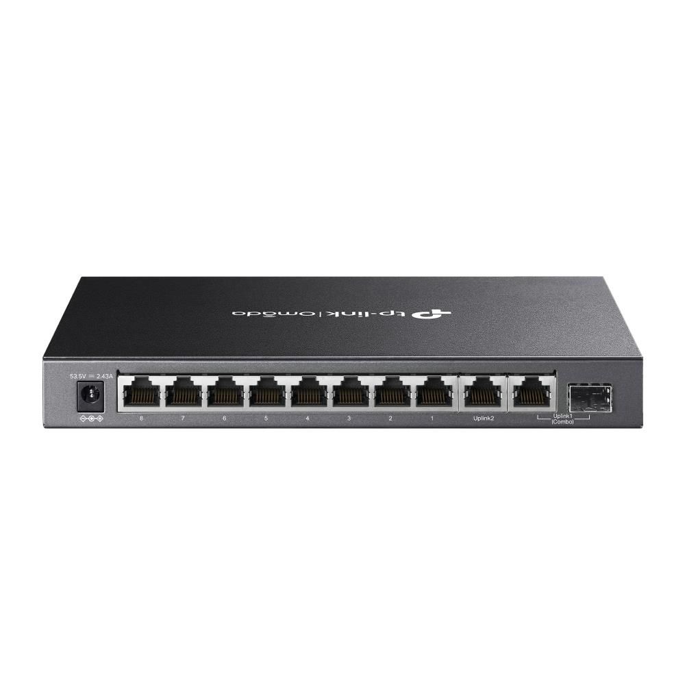 Omada TP‑Link DS110GMP 8×10/100/1000 Mbps PoE+ Yönetilebilir Switch, 8×30 W PoE+ + 1×SFP + 1×Gigabit Uplink, Çelik Kasa, Rack Montajlı