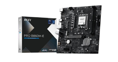 MSI PRO B860M-E DDR5 Intel LGA1851 Intel Core Ultra Series 2 9066MHz OC 2x M.2 HDMI DisplayPort USB mATX Anakart