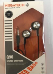 Megatech QG-90 Mıknatıslı Siyah Mikrofonlu Kulaklık 3.5mm Jack Kablolu Stereo Ses Manyetik Kulaklık Akıllı Telefon Tablet Laptop Uyumlu