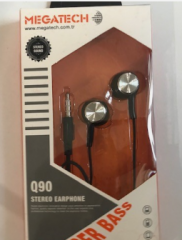 Megatech QG-90 Mıknatıslı Siyah Mikrofonlu Kulaklık 3.5mm Jack Kablolu Stereo Ses Manyetik Kulaklık Akıllı Telefon Tablet Laptop Uyumlu