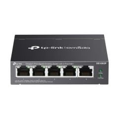 TP‑Link Omada DS105GP 5 Port 10/100/1000 Mbps Gigabit Unmanaged PoE+ Switch (4× PoE+/65 W toplam, metal fan‑sessiz kasa, masaüstü/rack‑mount)