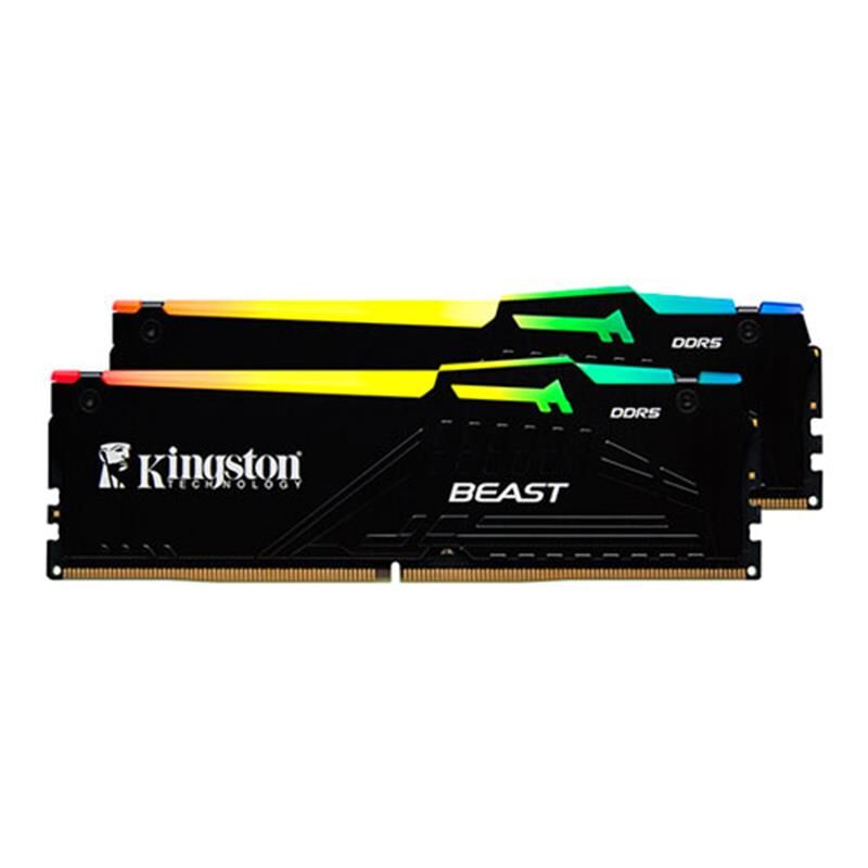 Kingston FURY Beast RGB 64GB (2x32GB) DDR5 6400MHz CL32 AMD EXPO Masaüstü Bellek (KF564C32BBEAK2-64TR)