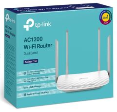 TP‑LINK Archer C50 AC1200 IEEE 802.11ac/n Dual Band 2.4 GHz (300 Mbps) + 5 GHz (867 Mbps) Kablosuz Router 3× 5 dBi Anten 4× LAN 1× WAN Gigabit