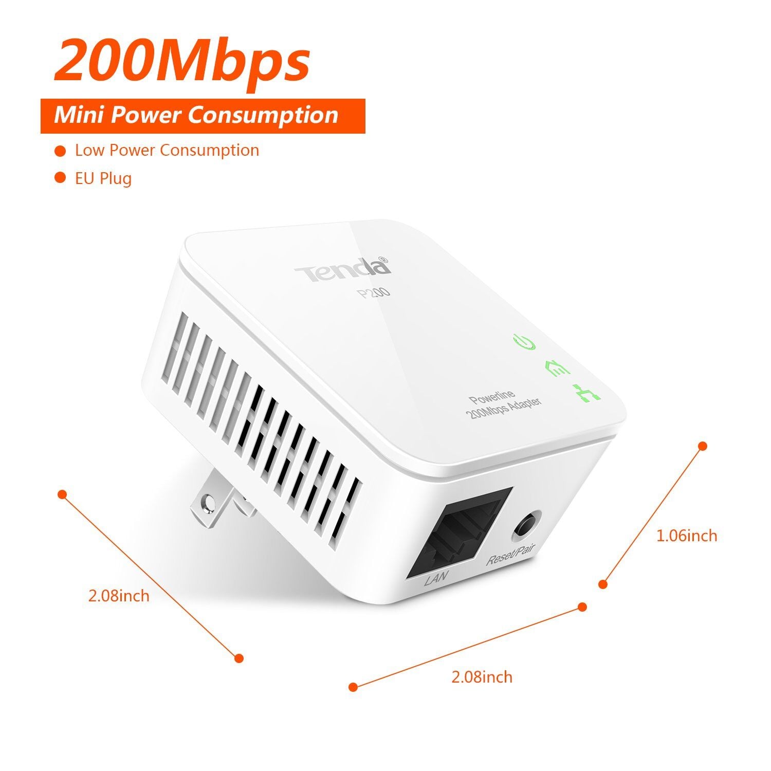 TENDA P200 KIT 200Mbps Mini PowerLine Adapter