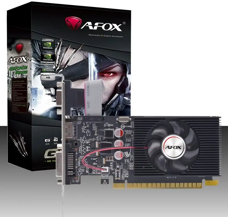Afox Geforce Gt240 1gb Ddr3 128bit AF240-1024D3L2-V2 DVI HDMI VGA LP Single Fan Ekran Kartı