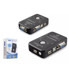 Hadron HDX1360 VGA USB KVM Switch 2 Giriş 1 Çıkış Siyah