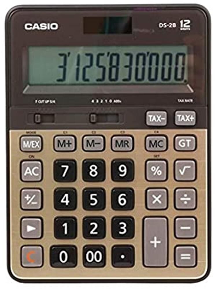 Casio DS-2B-GD Profesyonel 12 Haneli Ağır Hizmet Tipi Masa Üstü Hesap Makinesi - Altın