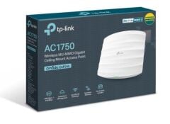 TP-Link Omada EAP245 AC1750 Dual Band Gigabit Çift Port RJ45 450 Mbps 2.4 GHz + 1300 Mbps 5 GHz 802.11ac Wave 2 MU‑MIMO Tavan/Çift Bağlantı Adaptörlü Ready Cloud Access Point
