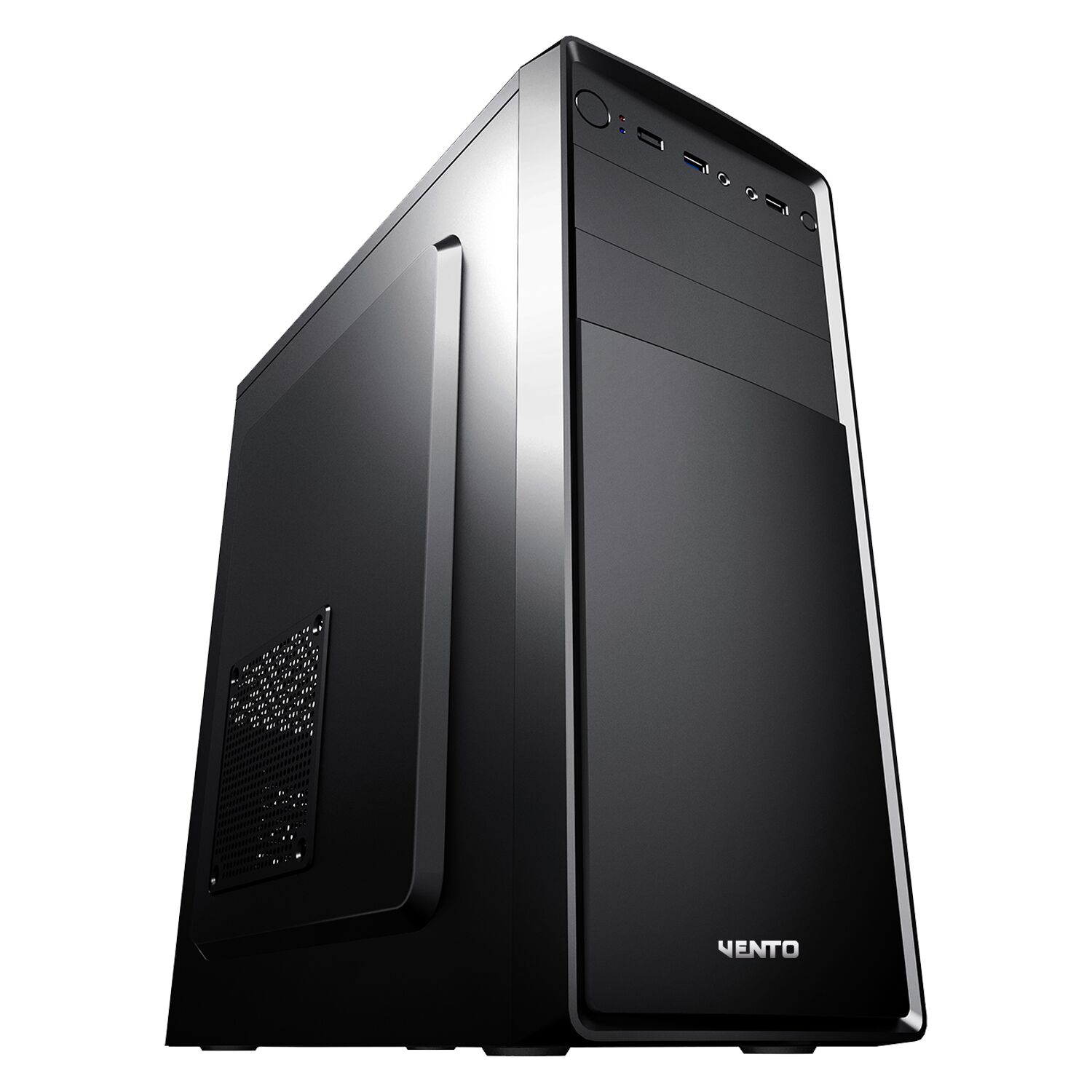 VENTO VS120S 300W ATX Tower Siyah Kasa – 1 × Fan (90 mm), ATX / Micro‑ATX / Mini‑ITX Anakart Desteği, USB 3.0 + USB 2.0, PSU Dahil 300W Güç Kaynağı