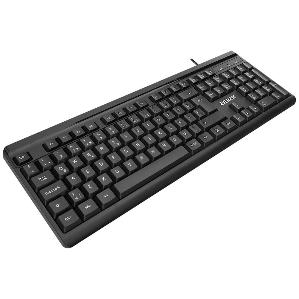 Everest KB-741Q Siyah-Gri USB 2 Metre Bakır Kablolu Q Klavye