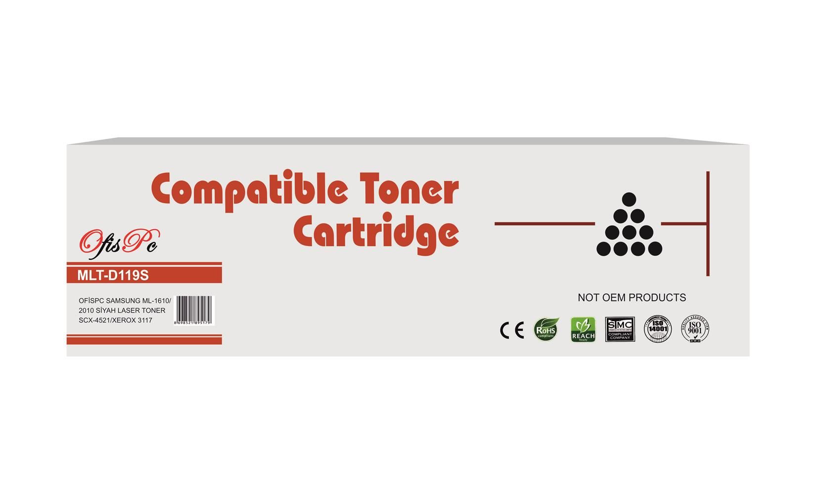 Samsung MLT-D119S Siyah 2.000 Sayfa Çipsiz Muadil Toner (ML-1610/2010 Serisi)