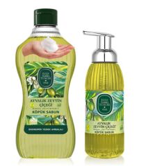 Eyüp Sabri Tuncer Ayvalık Zeytin Çiçeği Doğal Zeytinyağlı Köpük Sabun Seti - 1,5 L Yedek + 500 ml Pompalı