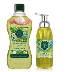 Eyüp Sabri Tuncer Ayvalık Zeytin Çiçeği Doğal Zeytinyağlı Köpük Sabun Seti - 1,5 L Yedek + 500 ml Pompalı
