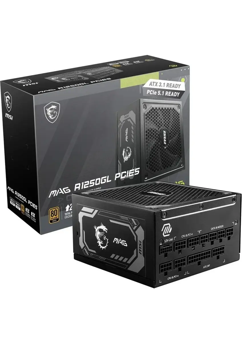 MSI MAG A1250GL PCIE5 1250W 80+ GOLD POWER SUPPLY