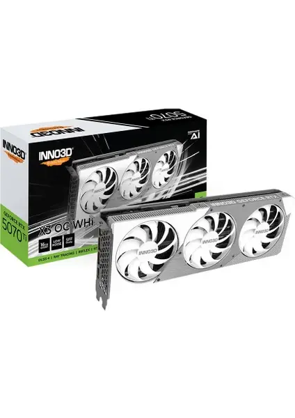 INNO3D GeForce RTX 5070 Ti X3 OC White 16GB GDDR7 256-bit PCIe 5.0 DLSS 4 Ekran Kartı