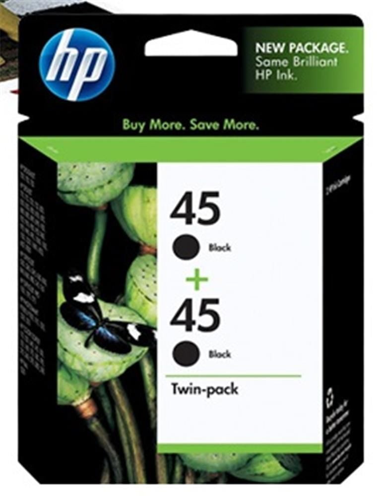 HP 45 (51645AA) 2'li Paket Siyah (Black) Orijinal Mürekkep Kartuşu (CC625A)