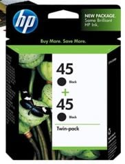 HP 45 (51645AA) 2'li Paket Siyah (Black) Orijinal Mürekkep Kartuşu (CC625A)