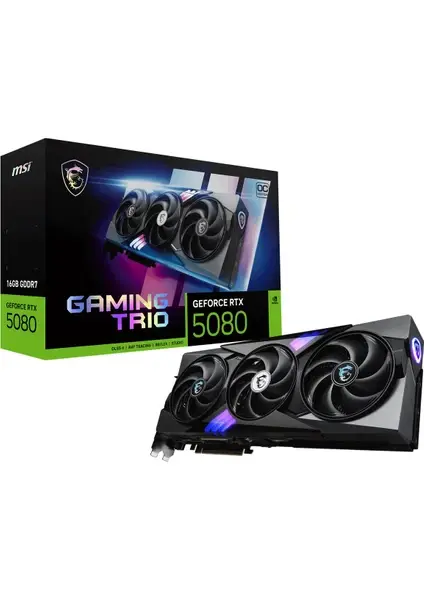 MSI GeForce RTX 5080 16G GAMING TRIO OC 16GB GDDR7 256-bit PCIe 5.0 DLSS 4 Ekran Kartı