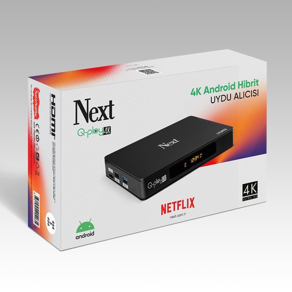 Next Q-Play 4K Ultra HD Android Uydu Alıcısı – IPTV & OTT Destekli