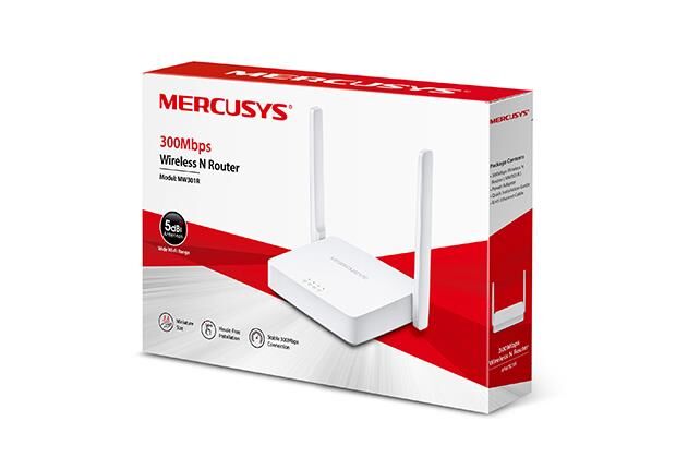 TP‑LINK MERCUSYS MW301R 300 Mbps Wireless N Router 2×5 dBi Anten IPv6 IPTV WISP AP Modları Siyah