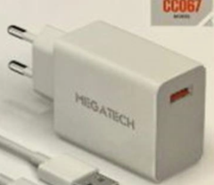 Megatech 45W PD/QC Hızlı Şarj Destekli Siyah USB-C Turbo Şarj Ev Şarj Başlığı