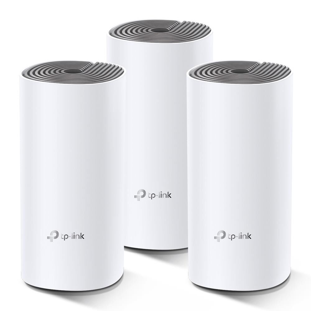 TP‑LINK Deco E4 AC1200 867 Mbps 5 GHz + 300 Mbps 2.4 GHz Dual‑Band Mesh Wi‑Fi Sistemi Üçlü Paket (3’lü), 100 Cihaz, WPA3 Destekli, 370 m² Kapsama, 2×10/100 Mbps Ethernet Portu