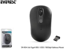 Everest SM-804 2.4GHz Kablosuz 1600 DPI Optik Mouse Siyah