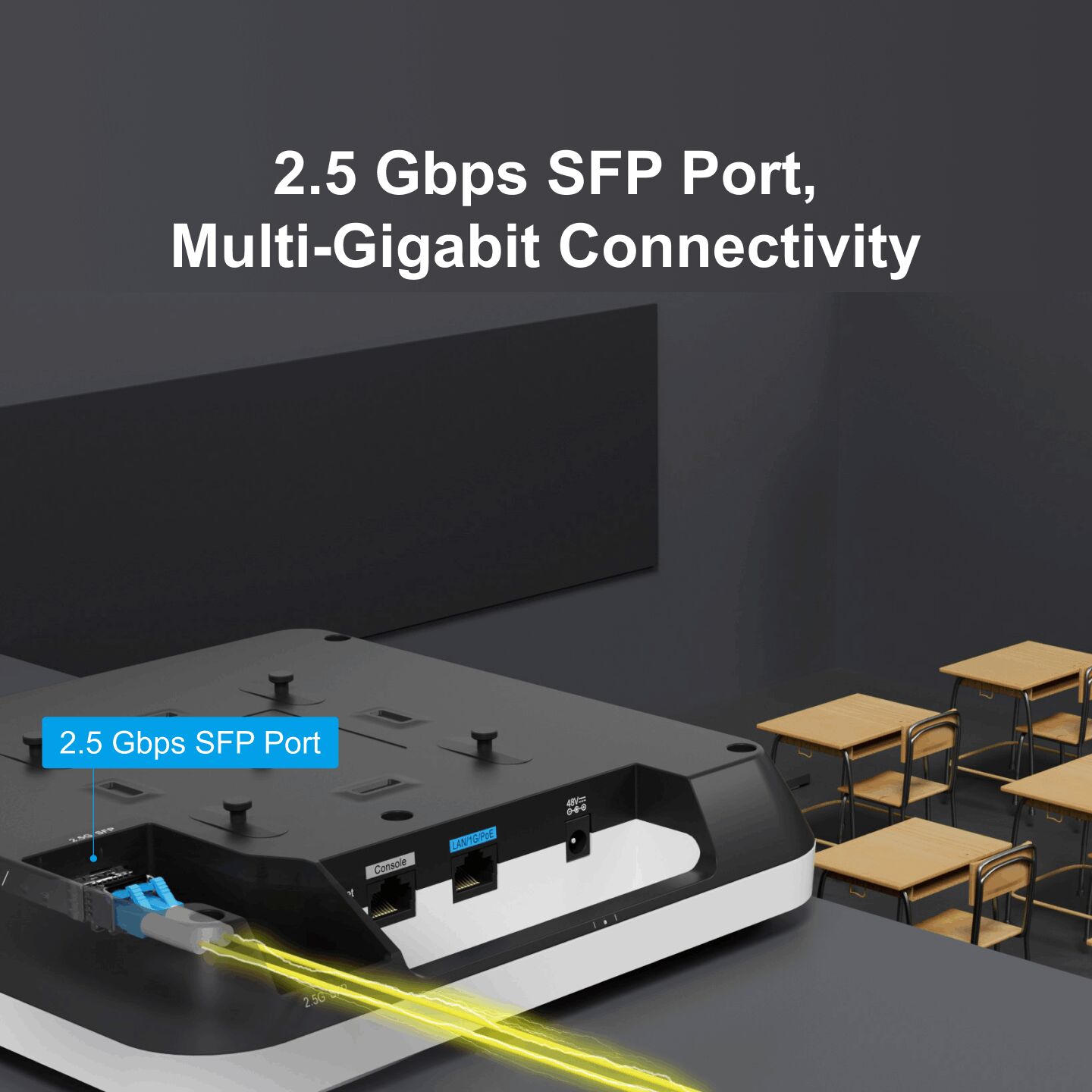 Ruijie Reyee RG-AP820-L(V3) Wi-Fi 6 (802.11ax) Dual Band 2.4/5GHz 2-Port 2.5G/1G İç Ortam PoE Access Point