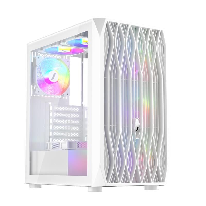 1ST PLAYER ARIYA AY7 Beyaz 650W 80+ ARGB 4×12 cm Fan, Temperli Cam Yan Panel, Mesh Ön Panel, USB 3.0+USB 2.0, HD Audio, ATX/mATX/ITX Kasa
