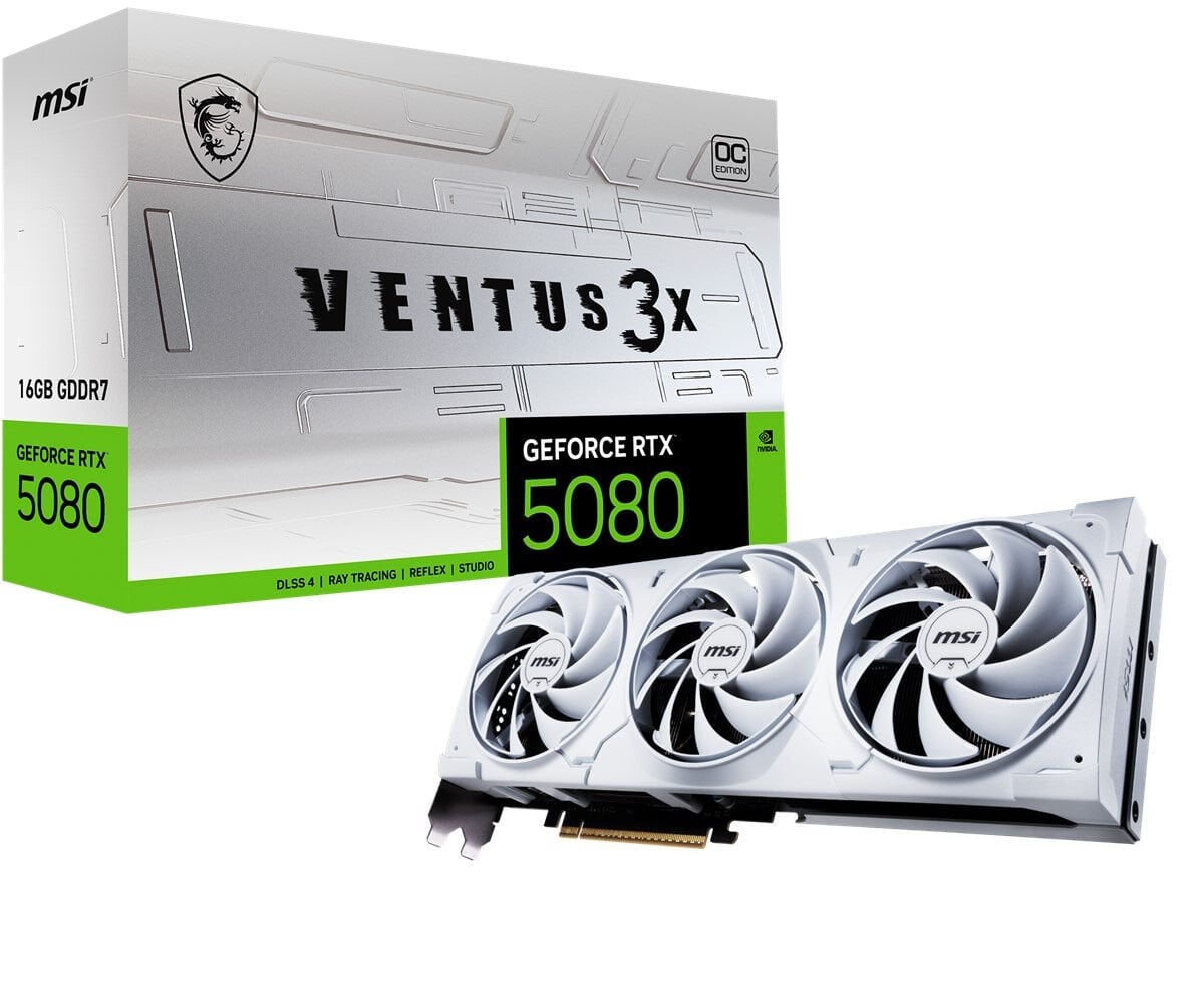 MSI GeForce RTX 5080 16G VENTUS 3X OC WHITE 16GB GDDR7 256-Bit Ekran Kartı