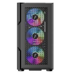 1ST Player Trilobite T7 Siyah 650W 80+ ARGB 4x12cm Fan Temperli Cam Mesh USB 3.0 ATX Kasa