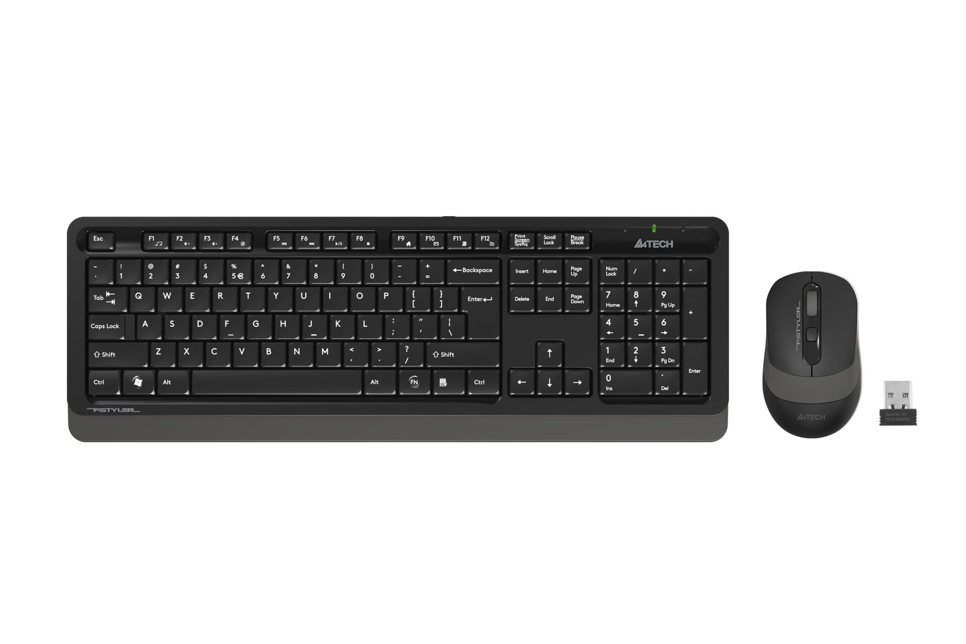 A4 Tech Fstyler FG1010 Q Türkçe Multimedya 2.4 GHz Kablosuz Klavye Mouse Seti Gri