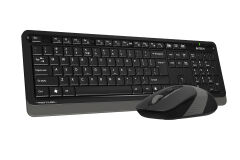 A4 Tech Fstyler FG1010 Q Türkçe Multimedya 2.4 GHz Kablosuz Klavye Mouse Seti Gri