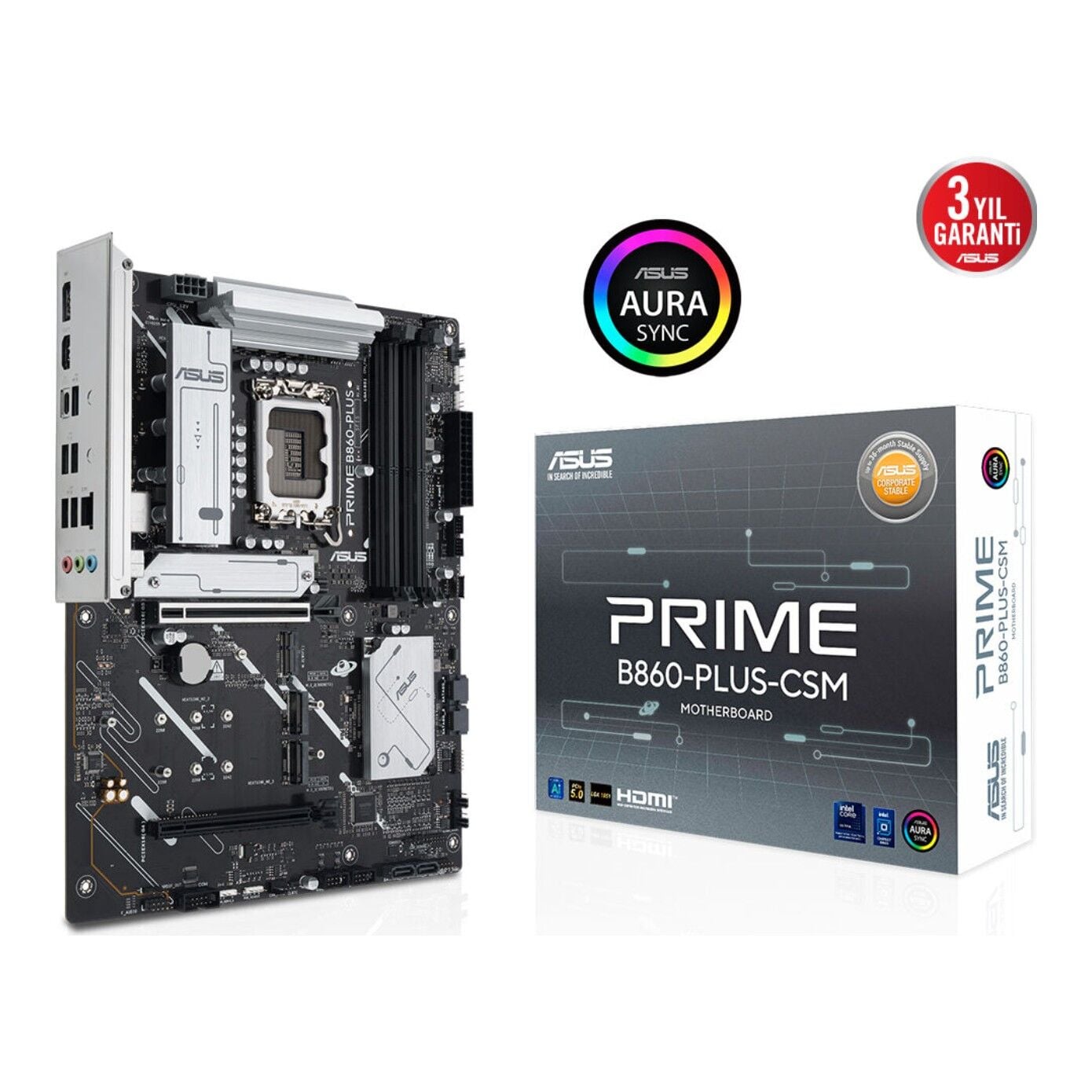 ASUS PRIME B860-PLUS-CSM LGA1851 DDR5 8200 AURA RGB 2.5Gbit LAN ATX 8+1+1