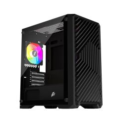 1ST Player Trilobite T5 Siyah 650W 80+ ARGB 4x12cm Fan Temperli Cam Mesh USB 3.0 mATX Kasa