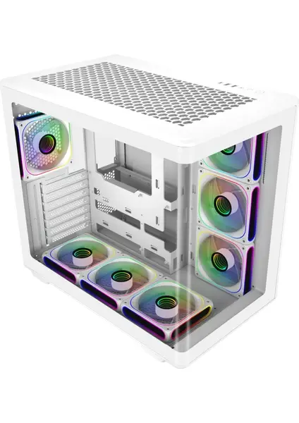 Cooler Master Elite 600 Curve TG Beyaz 850W 80+ Gold ATX 3.0 (PCIe 5.0) ARGB Mid Tower Kasa