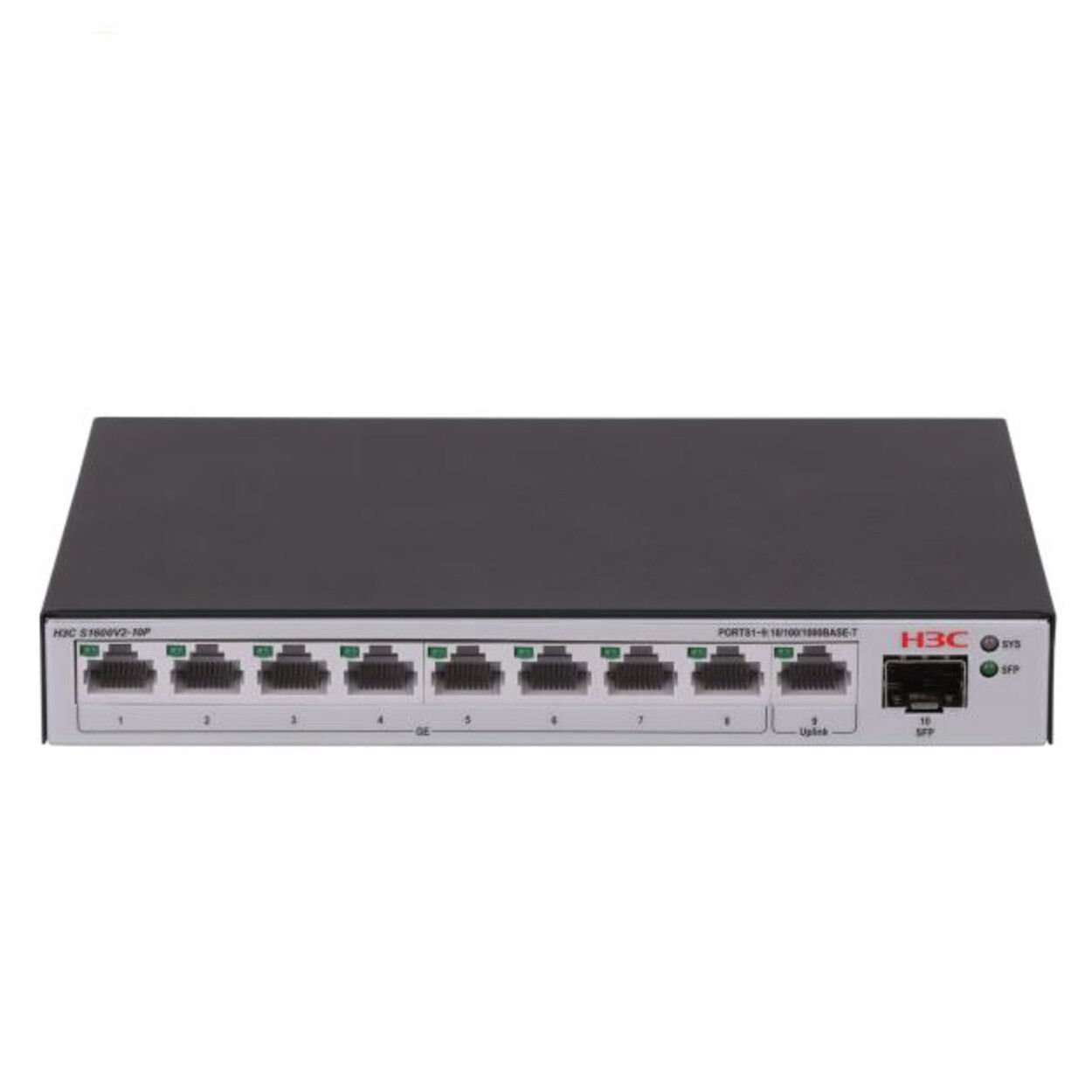H3C Aolynk S1600V2-10P-HPWR 8 Port Gigabit PoE+ 125W 1 Port Gigabit RJ45 1 Port SFP Metal Akıllı Yönetilebilir Switch