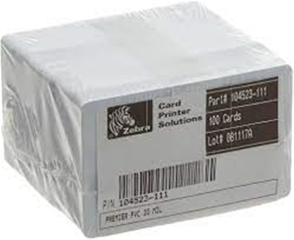 Zebra 104523-111 Baskısız PVC Kart 100’lü Paket