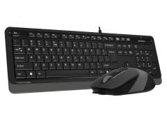 A4 Tech Fstyler F1010 Q Türkçe Multimedya USB Kablolu Klavye Mouse Seti Gri