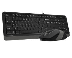 A4 Tech Fstyler F1010 Q Türkçe Multimedya USB Kablolu Klavye Mouse Seti Gri
