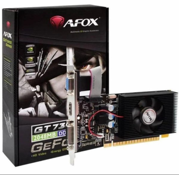 AFOX GeForce GT730 2GB DDR3 128Bit (AF730-2048D3L6) PCI-Express HDMI DVI VGA Girişli Düşük Profil Ekran Kartı
