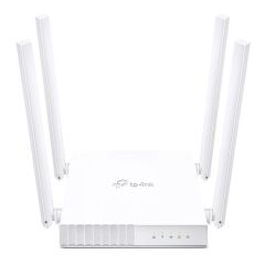 TP‑LINK Archer C24 AC750 Dual Band Kablosuz Router – 433 Mbps (5 GHz) + 300 Mbps (2.4 GHz), 4 Antenli, 1×WAN + 4×LAN Port, Router/Access Point/Range Extender Modu, QoS, Ebeveyn Kontrolü, Misafir Ağı, IPv6 – Kompakt Beyaz Tasarım