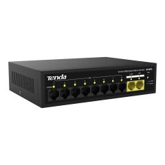 TENDA S110PC 8FE PoE+ Port (80W), 2FE Uplink Desktop Switch