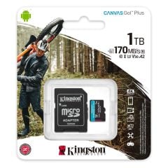 Kingston SDCG3-1TB 1TB microSDXC Canvas Go Plus A2 U3 V30 Hafıza Kartı + Adaptör