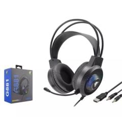 Hadron HD-G881 Stereo RGB LED Mikrofonlu Oyuncu Kulaklığı - 3.5mm + USB Siyah