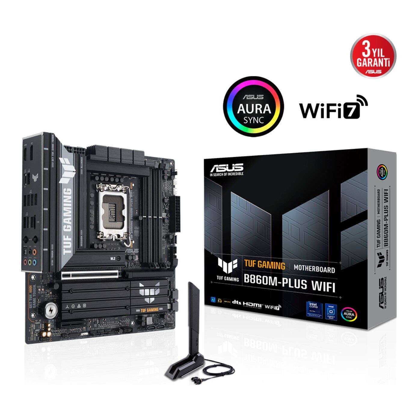 ASUS TUF GAMING B860M-PLUS WIFI Intel B860 LGA1851 DDR5 8800MHz (OC) M.2 mATX Anakart