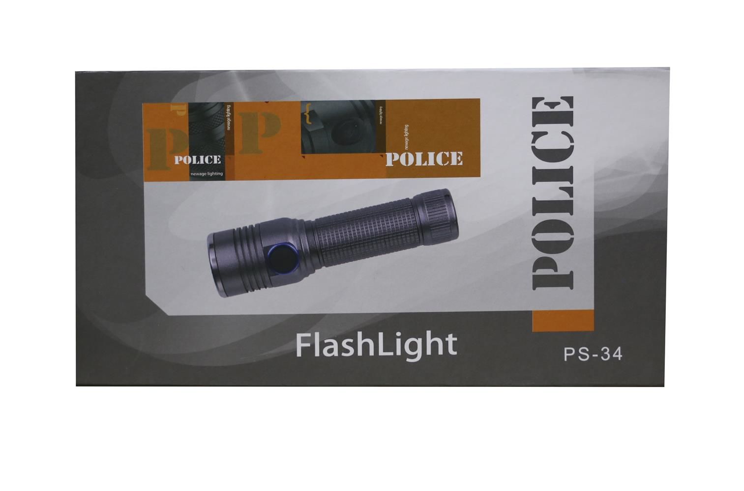 Police PS-34 Şarjlı 3 Modlu Yüksek Aydınlatmalı LED El Feneri